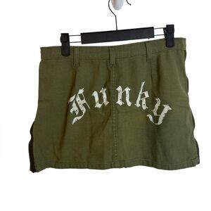 Zio New York Funky Army Side Zip Y2K Mini Skirt